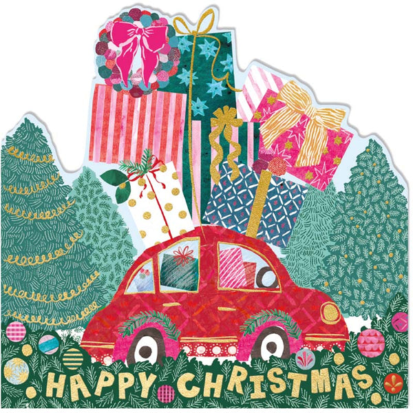Woodmansterne Stacked Car Christmas Card