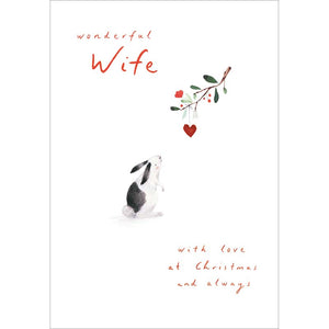 Woodmansterne Wonderful Wife Rabbit Christmas Card