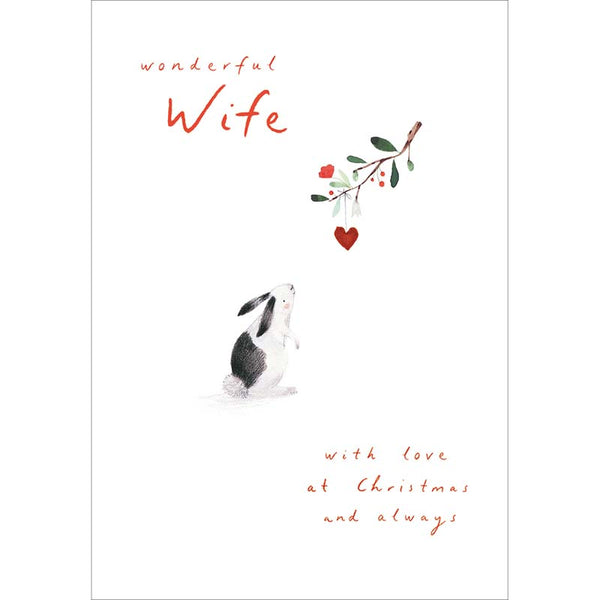 Woodmansterne Wonderful Wife Rabbit Christmas Card