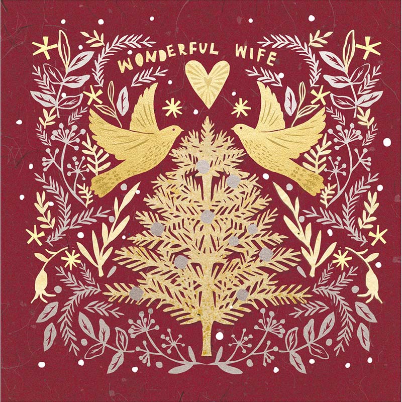 Woodmansterne Wonderful Wife Tree Christmas Card