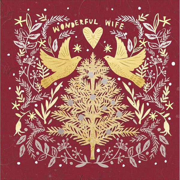 Woodmansterne Wonderful Wife Tree Christmas Card
