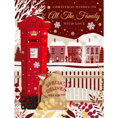 Words N Wishes All The Family Red Postbox Christmas Card