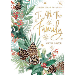 Words N Wishes All The Family Wreath Christmas Card