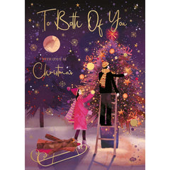 Words N Wishes Both Of You Decorating Christmas Card