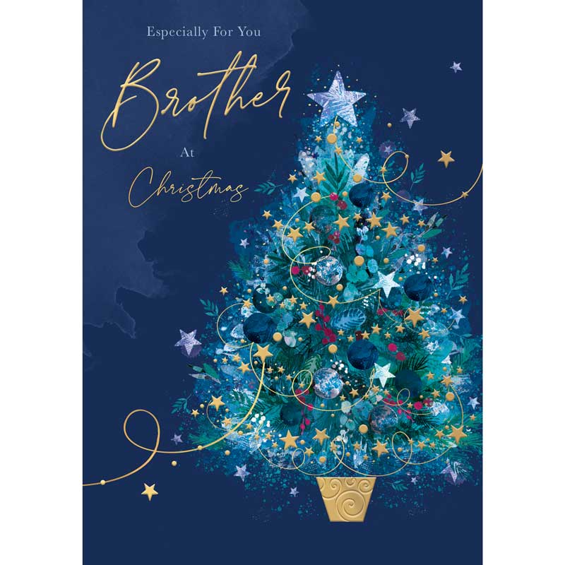 Words N Wishes Brother Christmas Tree Christmas Card