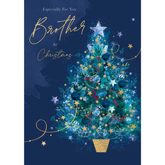 Words N Wishes Brother Christmas Tree Christmas Card