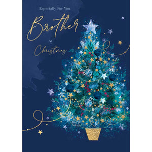 Words N Wishes Brother Christmas Tree Christmas Card