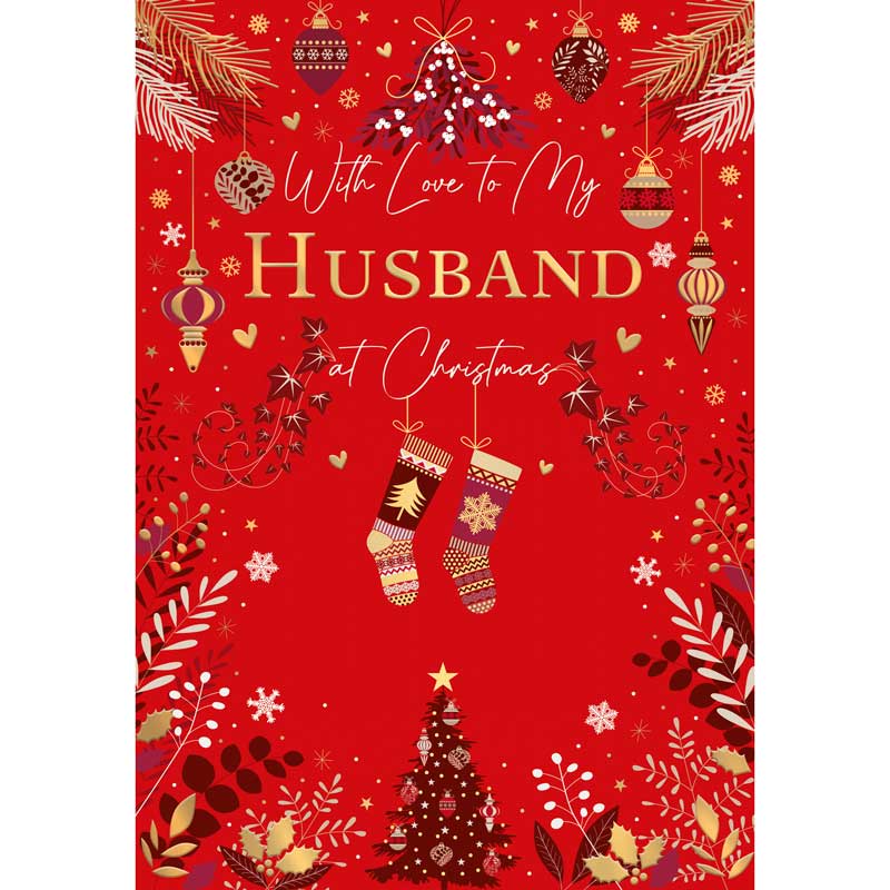 Words N Wishes Husband Stockings Christmas Card