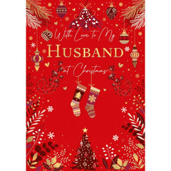 Words N Wishes Husband Stockings Christmas Card