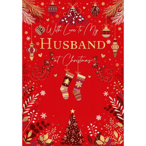 Words N Wishes Husband Stockings Christmas Card