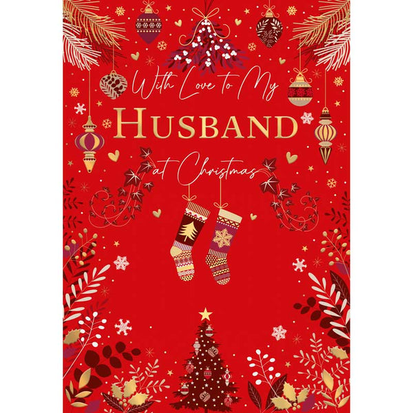 Words N Wishes Husband Stockings Christmas Card
