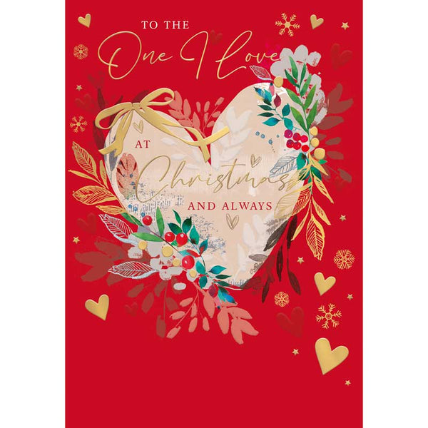 Words N Wishes One I Love Foliage Heart Christmas Card