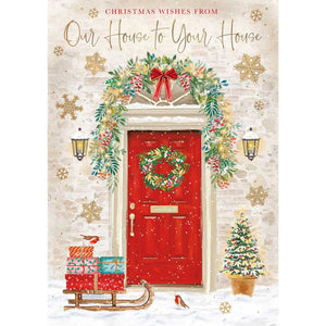 Words N Wishes Our House Red Door Christmas Card