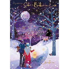 Words N Wishes Sister & Brother-In-Law Nightime Walk Christmas Card