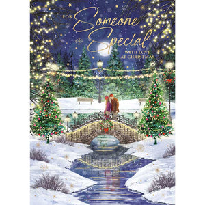Words N Wishes Someone Special Kissing Bridge Christmas Card
