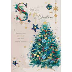 Words N Wishes Son Starry Tree Christmas Card