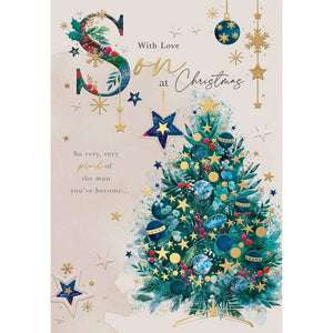 Words N Wishes Son Starry Tree Christmas Card