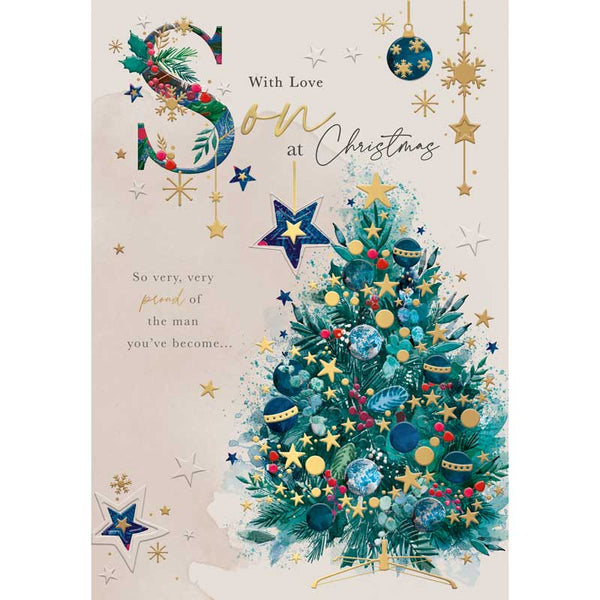 Words N Wishes Son Starry Tree Christmas Card