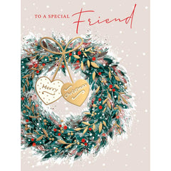Words N Wishes Special Friend Wreath Christmas Card