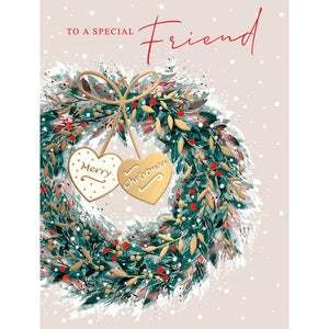 Words N Wishes Special Friend Wreath Christmas Card