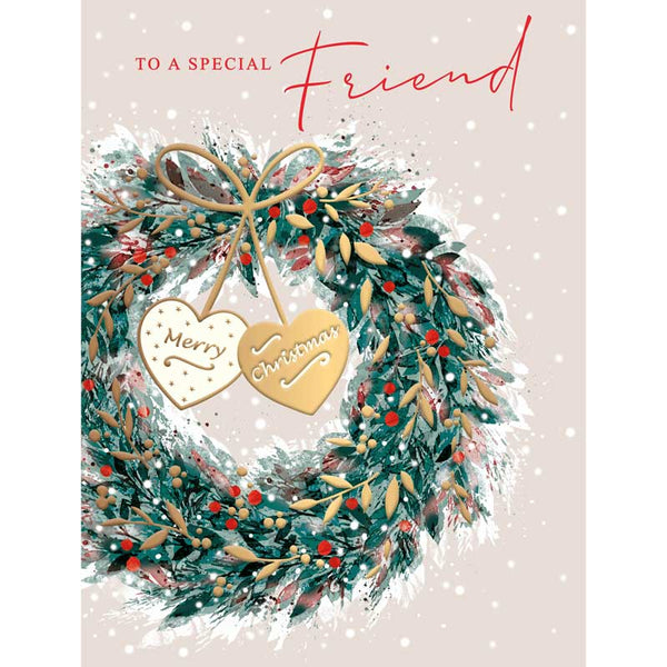 Words N Wishes Special Friend Wreath Christmas Card
