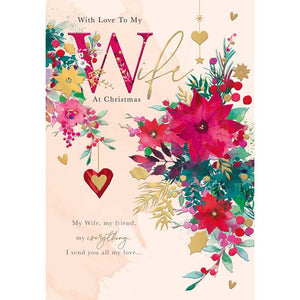 Words N Wishes Wife Botanical Christmas Card