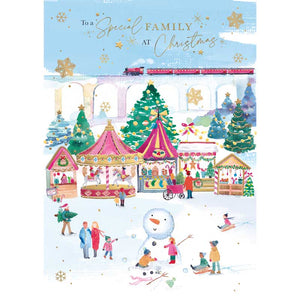 Words N Wishes Family Winter Fairground Christmas Card