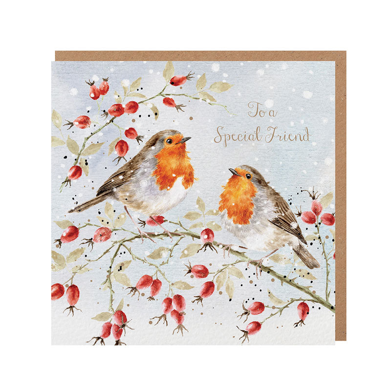 Wrendale Designs Feathers & Friendship Christmas Card