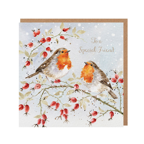 Wrendale Designs Feathers & Friendship Christmas Card