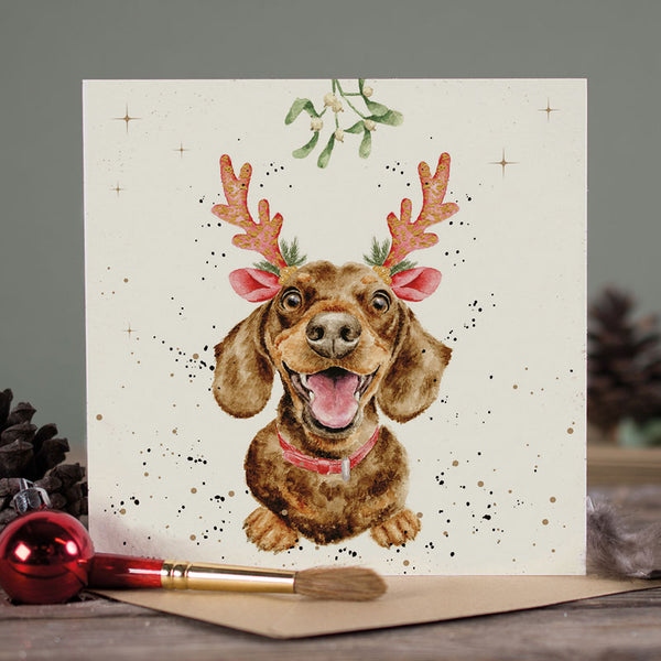 Wrendale Designs Mistletoe & Barks Christmas Card