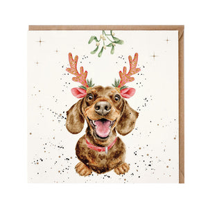 Wrendale Designs Mistletoe & Barks Christmas Card