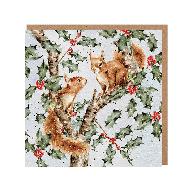 Wrendale Designs Under The Holly Boughs Christmas Card