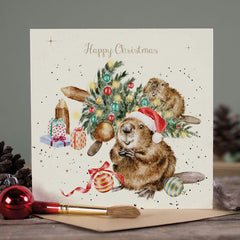 Wrendale Designs Underneath The Christmas Tree Christmas Card