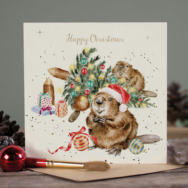 Wrendale Designs Underneath The Christmas Tree Christmas Card