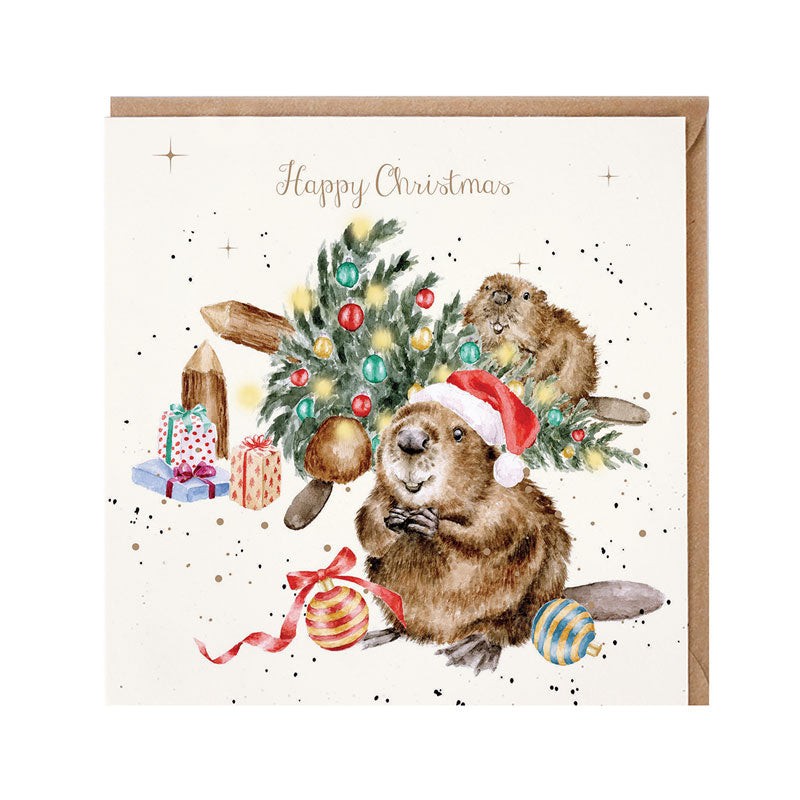 Wrendale Designs Underneath The Christmas Tree Christmas Card