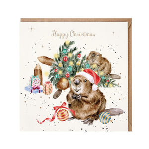 Wrendale Designs Underneath The Christmas Tree Christmas Card
