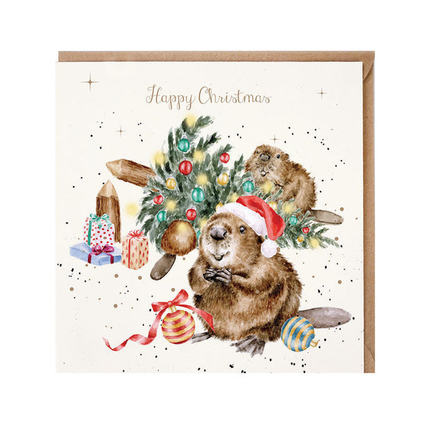 Wrendale Designs Underneath The Christmas Tree Christmas Card