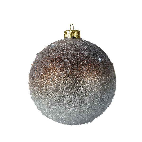 Decoris Shatterproof Bauble with Ice Colorflow in Camel Brown