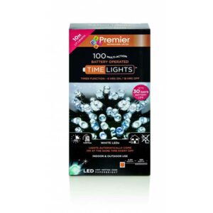Premier 100 Multi-Action Battery Operated White LED Lights With Timer