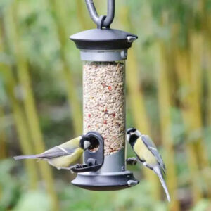 National Trust Apollo Easy Clean 2 Port Bird Seed Feeder in use