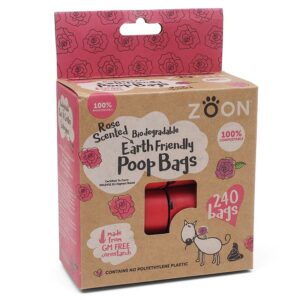 240 Zoon Rose Scented Biodegradable Poop Bags