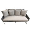 4 Seasons Outdoor Avila Living Bench in Polyloom Anthracite with cushions