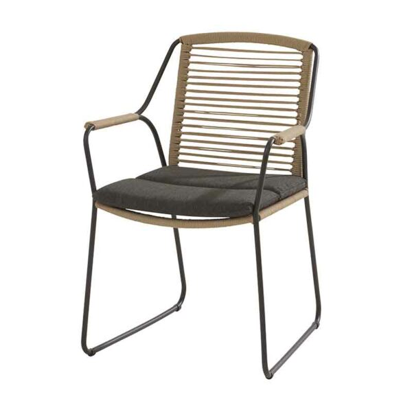 4 Seasons Outdoor Scandic Rope Dining Chair with cushion