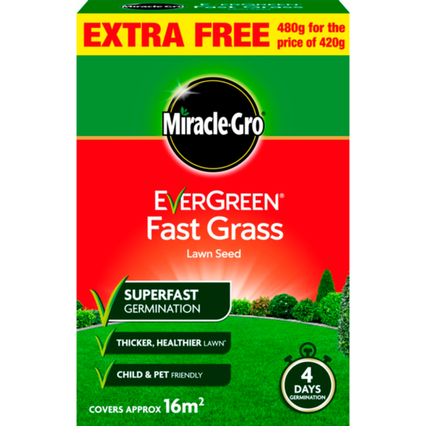 Miracle-Gro EverGreen Fast Grass Lawn Seed 16m² (480g)