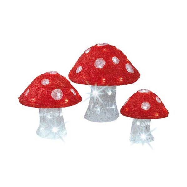 Lumineo LED Acrylic Mushrooms (Set of 3)