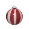 Decoris Foam Bauble with Candy Stripes in Red