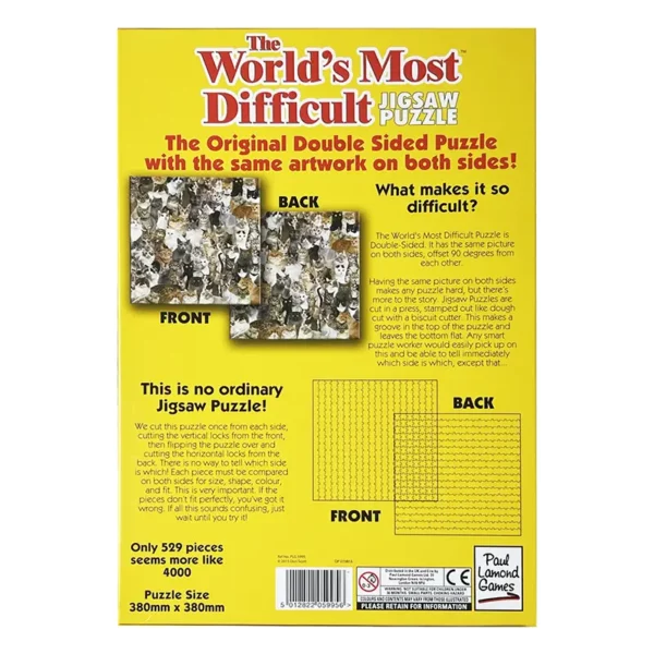 The World's Most Difficult Cats 529 Piece Jigsaw Puzzle back