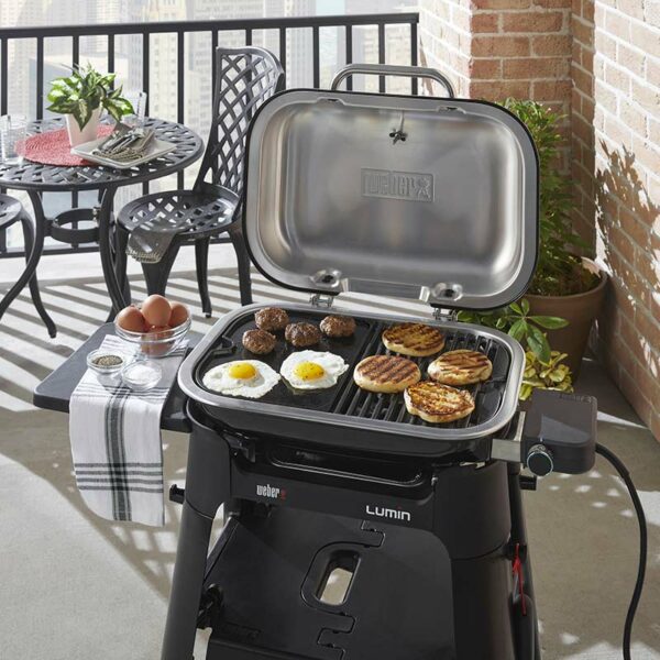 The Weber Griddle - Lumin Compact Electric Barbecue cooking breakfast