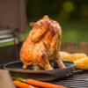 Barbecue the perfect chicken on the Weber Barbecue Deluxe Poultry Roaster