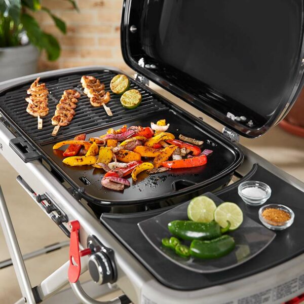 The Weber Griddle - Traveler Barbecue in use